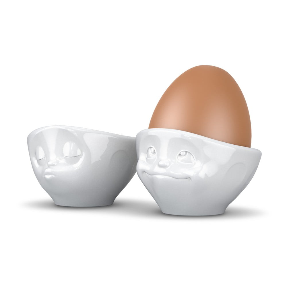 2 vnt. balto porceliano kiaušinių indeliai su meilės piešiniu „58products“, tūris 100 ml