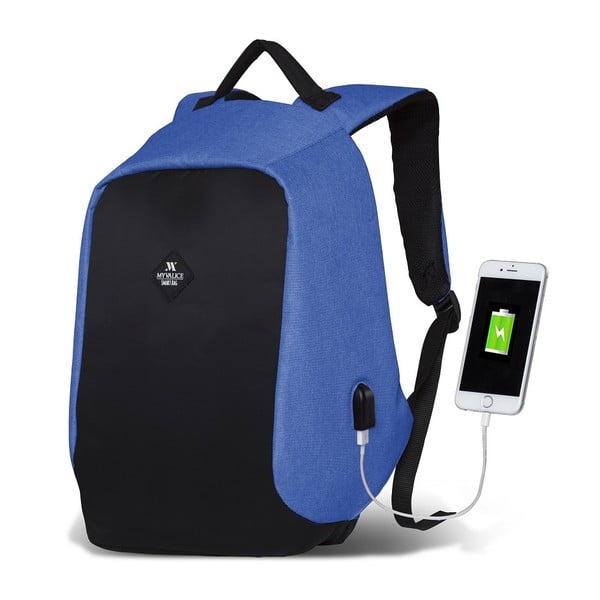 Juodai mėlyna kuprinė su USB jungtimi My Valice SECRET Smart Bag