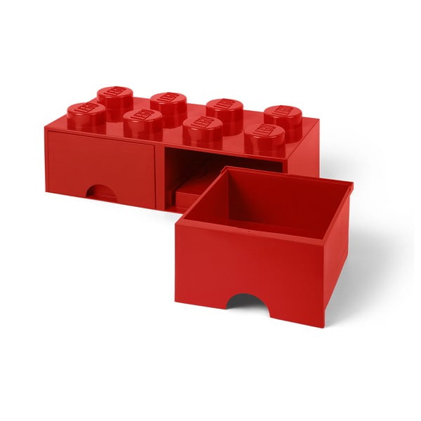 Raudona laikymo dėžė su dviem LEGO® stalčiais