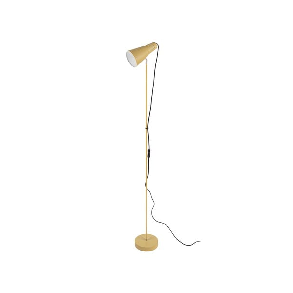 Geltonas grindų šviestuvas Leitmotiv Mini Cone, aukštis 147,5 cm