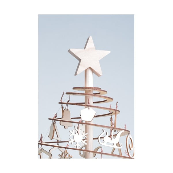 Medinė žvaigždė ant dekoratyvinės eglutės Spira Large