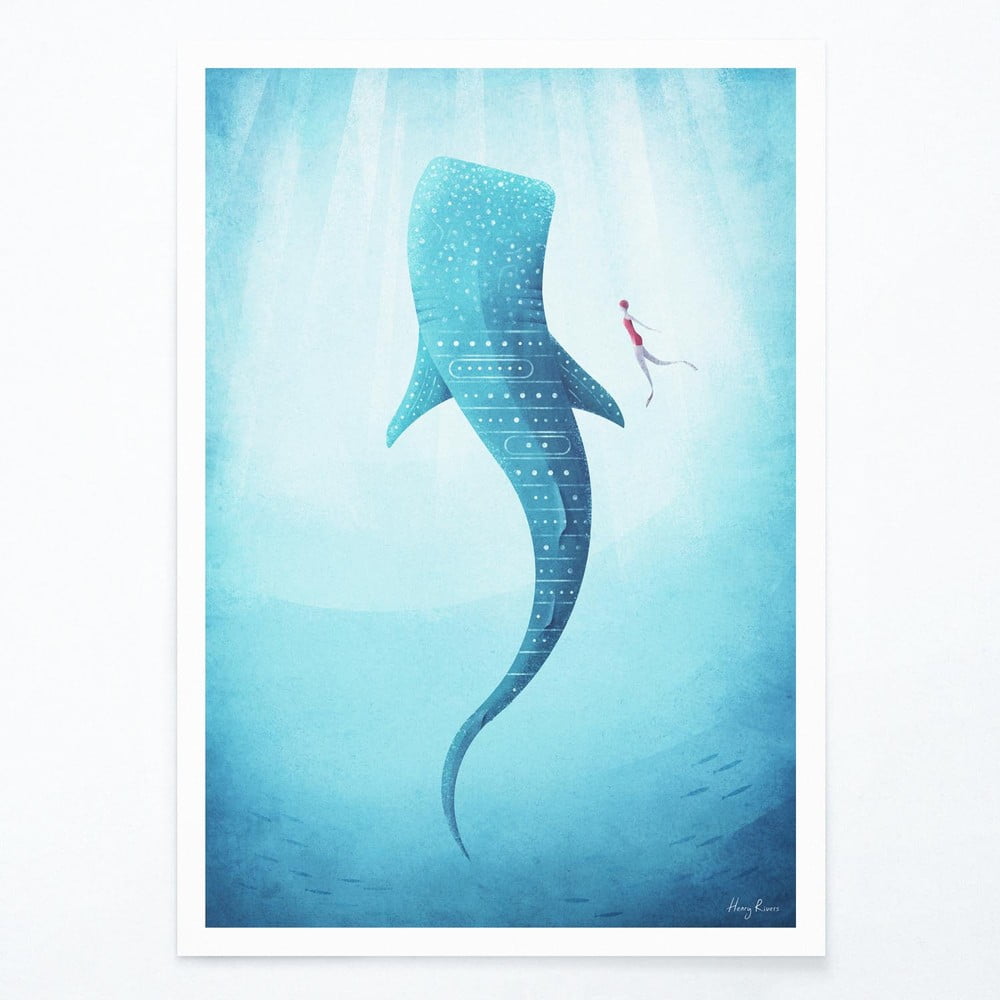 Plakatas Travelposter Whale Shark, 50 x 70 cm