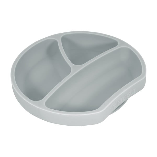 Šviesiai pilkos spalvos silikoninė vaikiška lėkštė Kindsgut Plate, ø 20 cm
