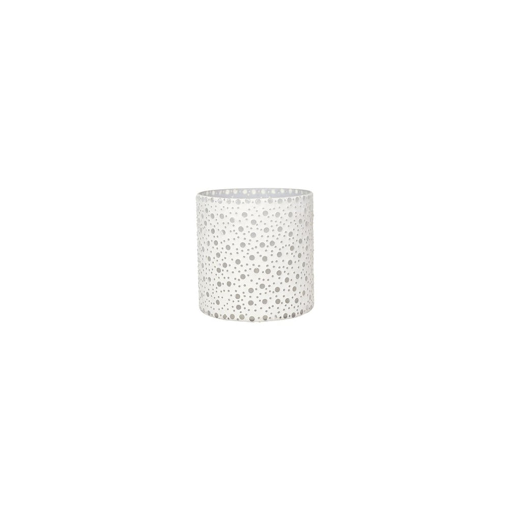 Baltos spalvos žvakidė "Dots", 16,5 cm