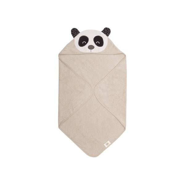 Smėlio spalvos medvilninis frotinis rankšluostis vaikams Södahl Panda, 80 x 80 cm