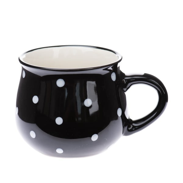 Juodos keramikos puodelis Dakls Dottie, 230 ml