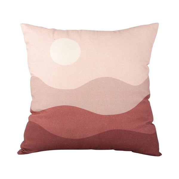 Rožinės raudonos spalvos medvilninė pagalvė PT LIVING Pink Sunset, 45 x 45 cm