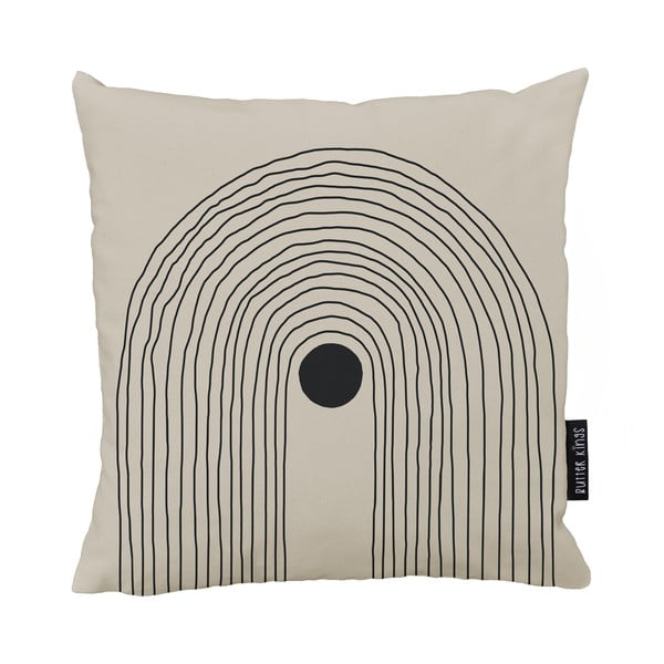 Smėlio ir juodos spalvos medvilninė dekoratyvinė pagalvėlė Butter Kings Setting, 50 x 50 cm