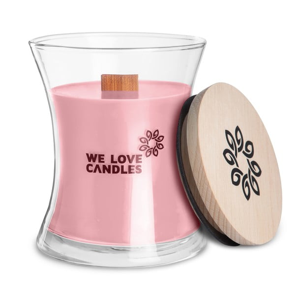 Sojų vaško žvakė We Love Candles Krepšelis tulpių, degimo trukmė 64 val.