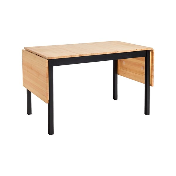 Juodos spalvos sulankstomas valgomojo stalas iš pušies medienos Bonami Essentials Brisbane, 120 (200) x 70 cm