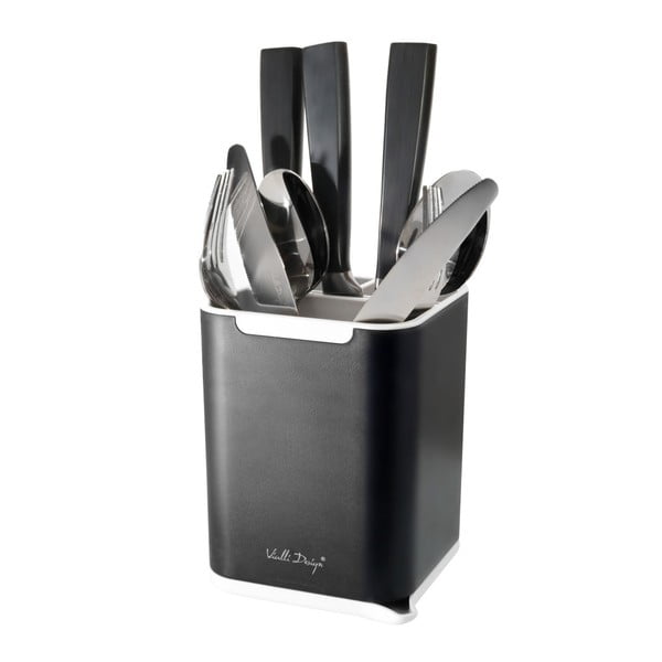 Juodas stalo įrankių stovas Vialli Design Cutlery