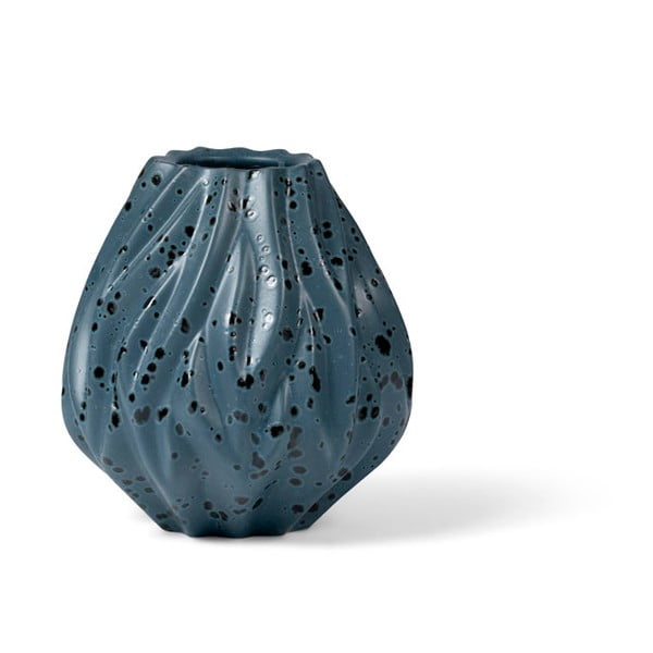 Mėlyna porcelianinė vaza Morsø Flame, aukštis 15 cm