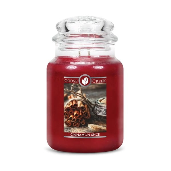 Kvapnioji žvakė stikliniame indelyje Goose Creek Cinnamon, 150 valandų degimo