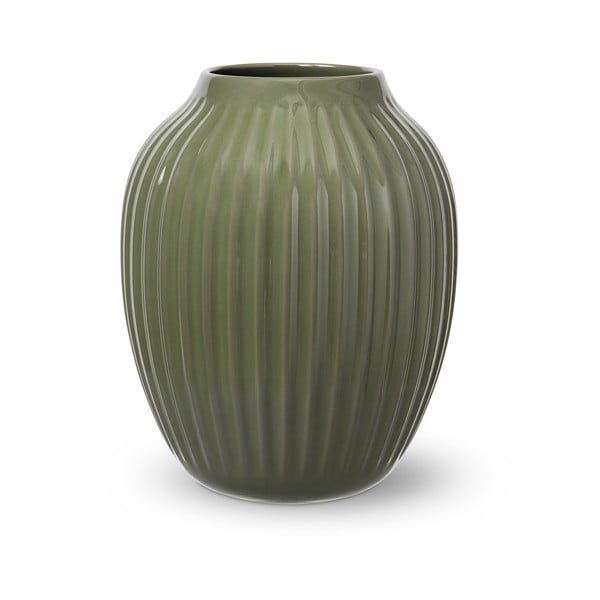 Tamsiai žalia molinė vaza Kähler Design, aukštis 25,5 cm