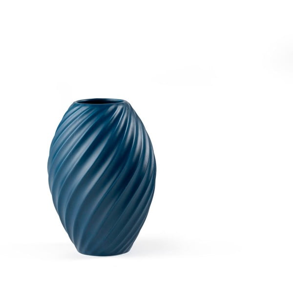 Mėlyna porcelianinė vaza Morsø River, aukštis 16 cm