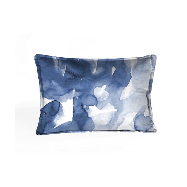 Mėlyna aksominė pagalvėlė Velvet Atelier, 50 x 35 cm