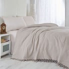 Rudas medvilninis lengvas lovos užtiesalas Brown, 220 x 240 cm