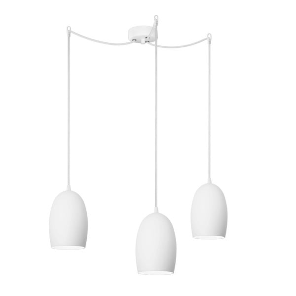 Baltas trijų šakų pakabinamas šviestuvas Sotto Luce Ume Elementary Matte, ⌀ 14 cm