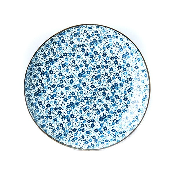 Mėlynos ir baltos spalvos keraminė lėkštė MIJ Daisy, ø 23 cm