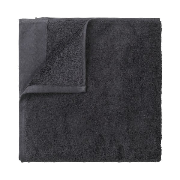 Tamsiai pilkas medvilninis rankšluostis Blomus, 70 x 140 cm