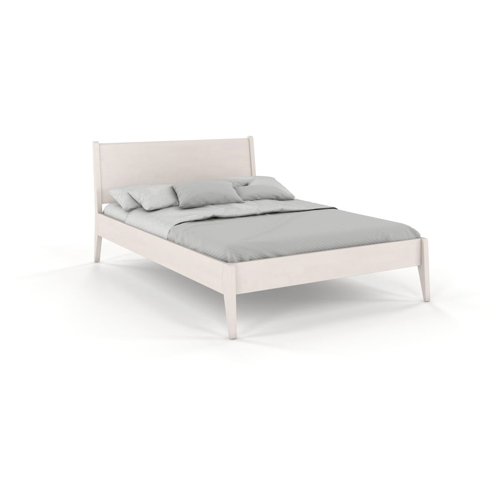 Balta dvigulė lova iš bukmedžio medienos Skandica Visby Radom, 160 x 200 cm