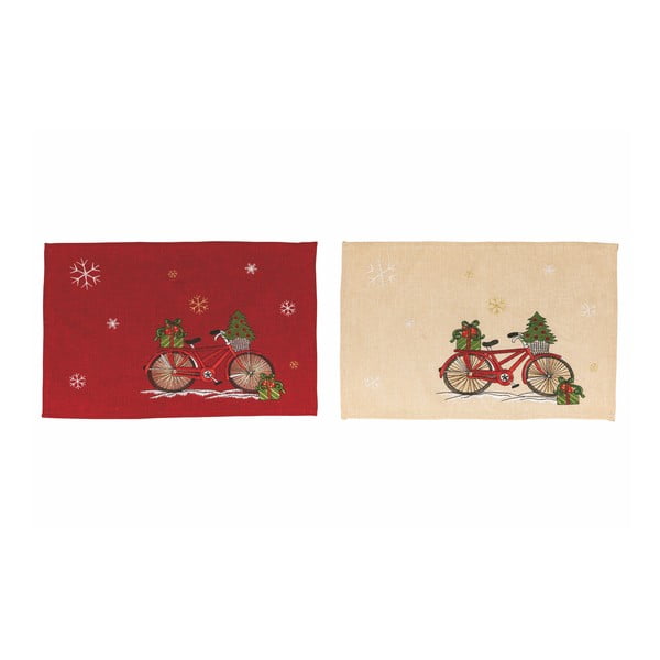 2 kalėdinių padėkliukų rinkinys Villa d'Este Xmas Bicycle, 30 x 45 cm