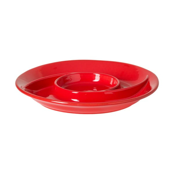 Raudona keramikos serviravimo lėkštė Casafina Chip&Dip, ø 32,3 cm