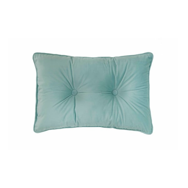Šviesiai žalia Tiseco Home Studio Velvet Button pagalvė, 40 x 60 cm