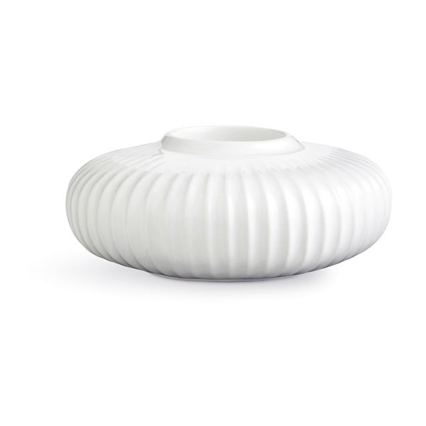 Baltas porcelianinis arbatinės žvakės laikiklis Kähler Design Hammershoi, ⌀ 13 cm