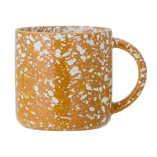 Oranžinės ir baltos spalvos keraminis puodelis Bloomingville Carmel, 350 ml