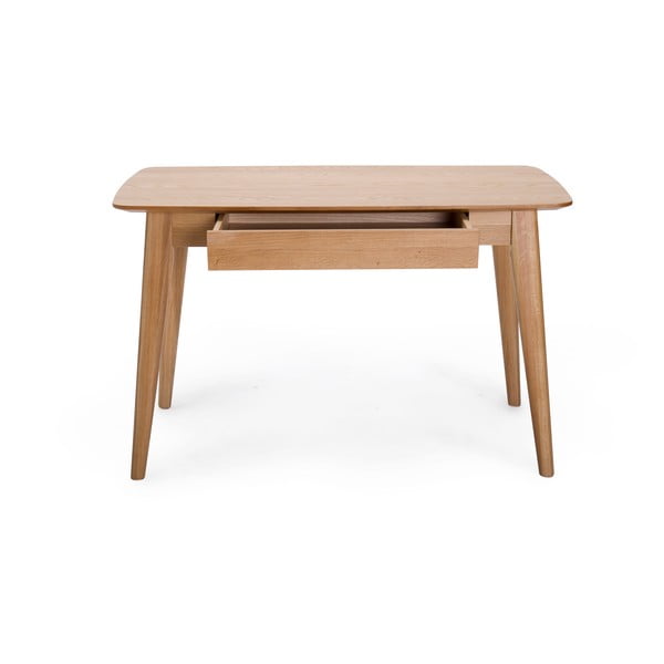 Rašomasis stalas su stalčiais ir ąžuolinėmis kojomis Unique Furniture Rho, 120 x 60 cm