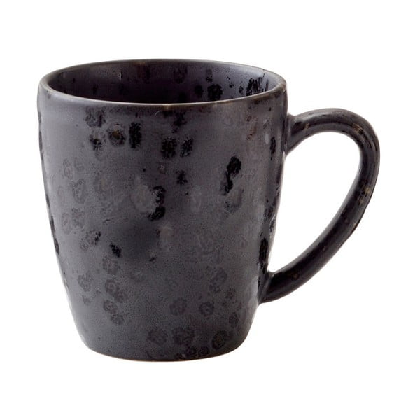 Juodos spalvos keraminis puodelis su rankena Bitz Basics Black, 190 ml