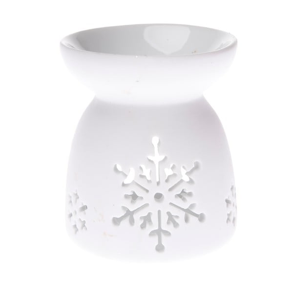 Balto porceliano aromaterapinė lempa Dakls, 9 cm aukščio