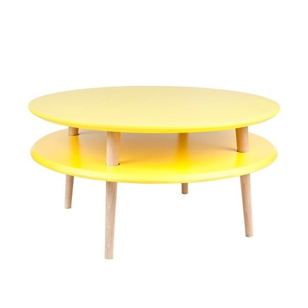 Geltonas kavos staliukas Ragaba UFO, ⌀ 70 cm