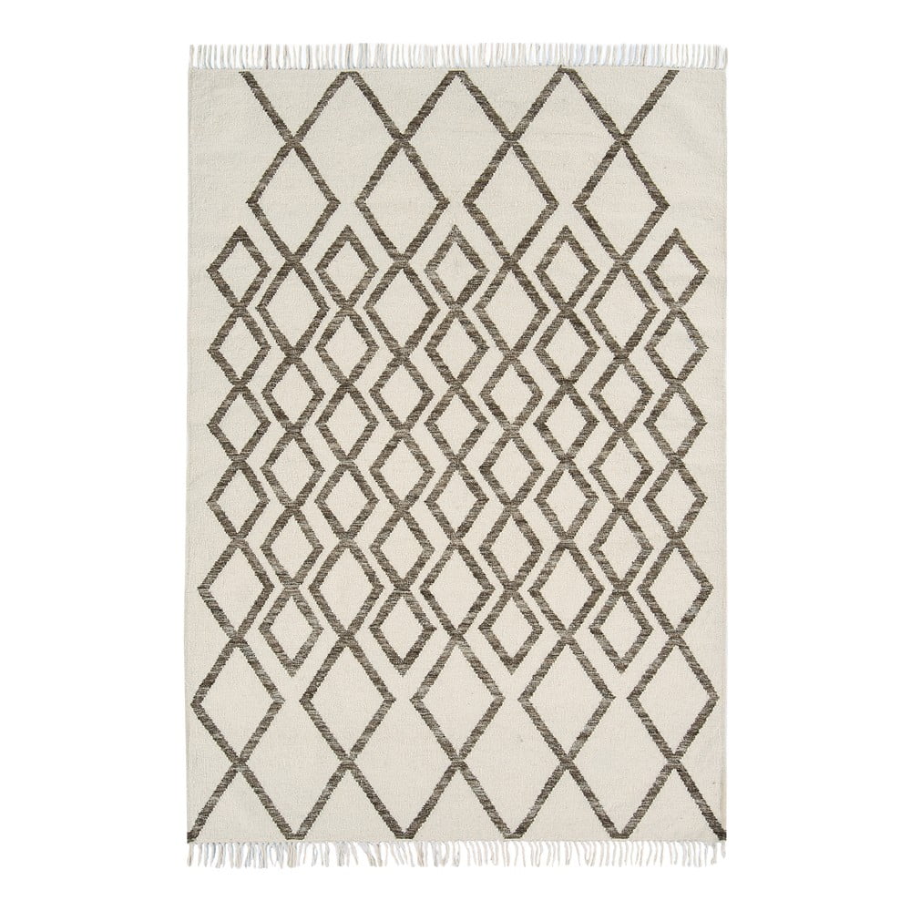 Smėlio ir pilkos spalvos kilimas Asiatic Carpets Hackney Diamond, 160 x 230 cm