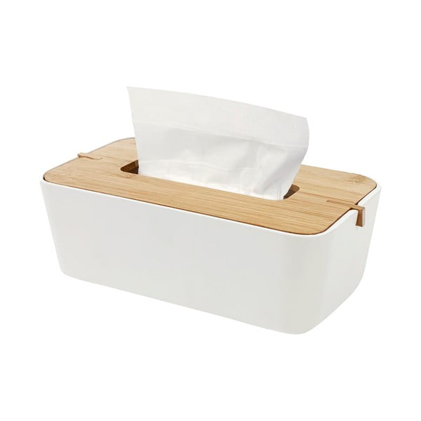 Balta nosinaičių dėžutė su bambukiniu dangteliu Compactor Basic