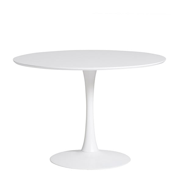 Apvalus baltas valgomojo stalas Marckeric Oda, ⌀ 110 cm