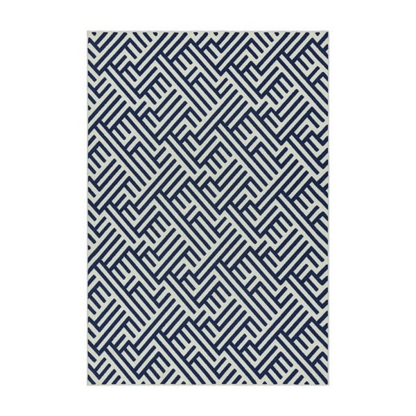 Mėlynos ir baltos spalvos kilimas Asiatic Carpets Linear, 200 x 290 cm