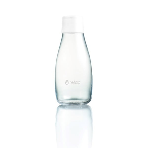 Baltas ReTap stiklinis buteliukas su neribota garantija, 300 ml