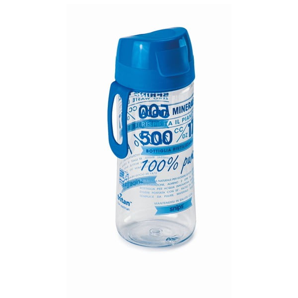 Mėlynas vandens buteliukas Snips Decorated, 500 ml