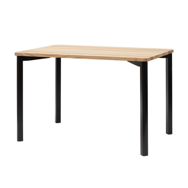 Juodas valgomojo stalas su užapvalintomis kojomis Ragaba TRIVENTI, 120 x 80 cm