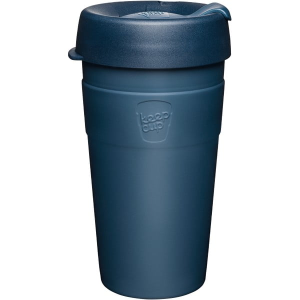 Tamsiai mėlynas kelioninis puodelis su dangteliu KeepCup Spruce Thermal, 454 ml