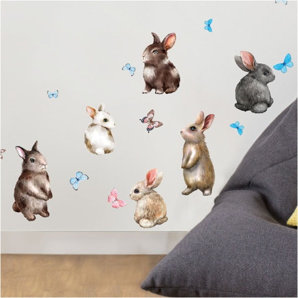 Sienų lipdukai Ambiance Baby Rabbits