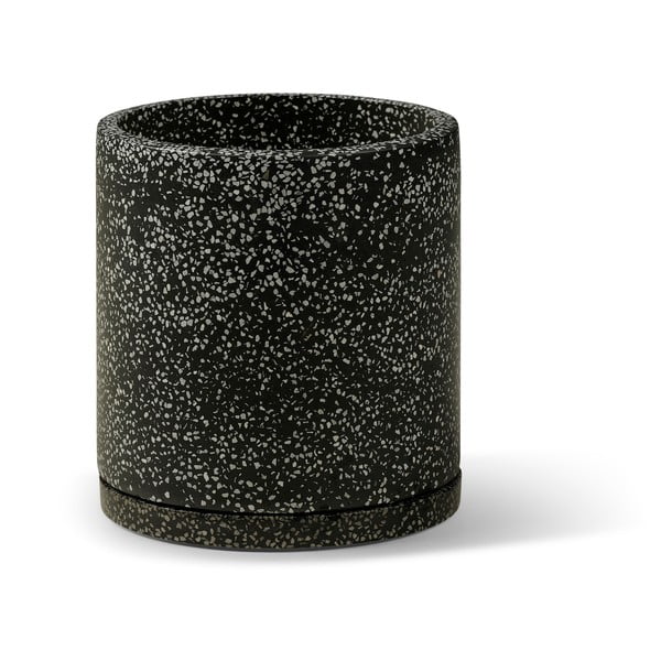 2 juodų gėlių vazonų rinkinys Bonami Selection Terrazzo, ø 26 cm