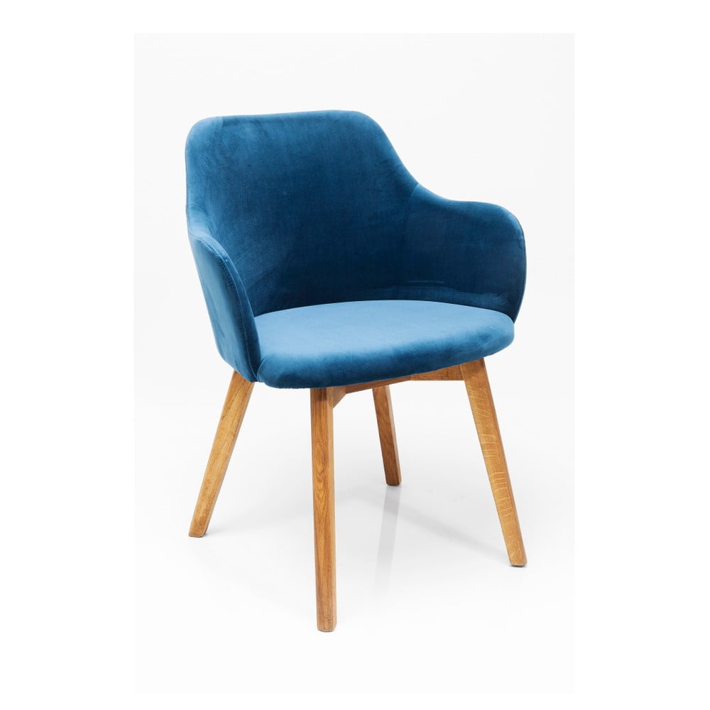Mėlyna kėdė su ąžuollinėmis kojomis Kare Design