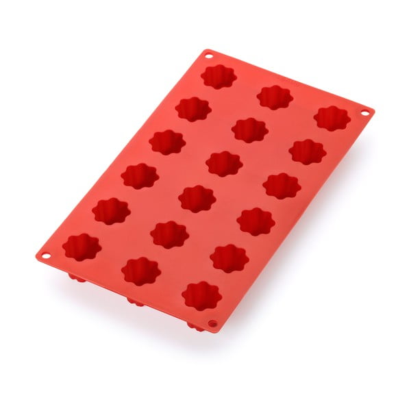 Raudona silikoninė forma 18 mini žvaigždutės formos desertų Lékué