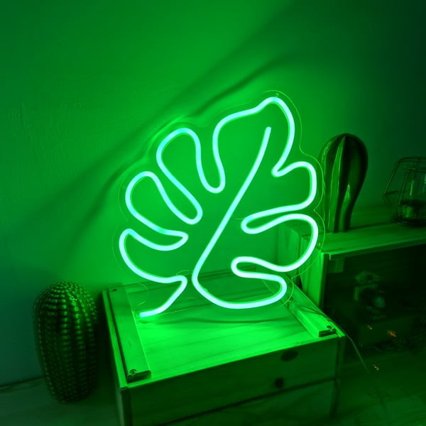 Žalia sieninė lapo formos šviečianti dekoracija Candy Shock Leaf