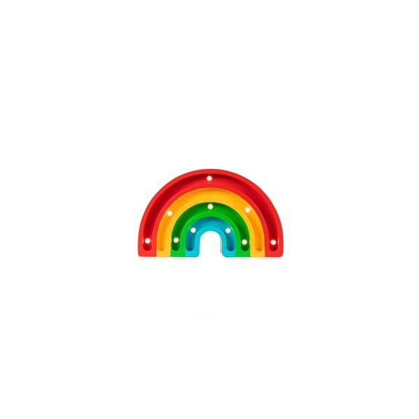 Spalvotas pušies medienos stalinis šviestuvas Little Lights Rainbow, plotis 20 cm