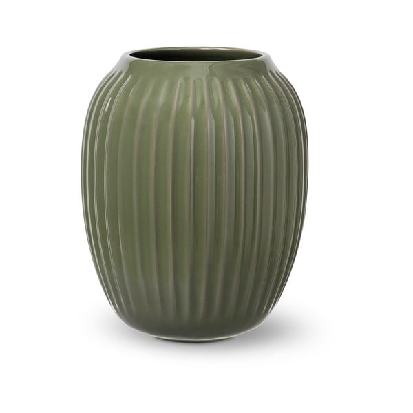 Tamsiai žalia molinė vaza Kähler Design, aukštis 21 cm