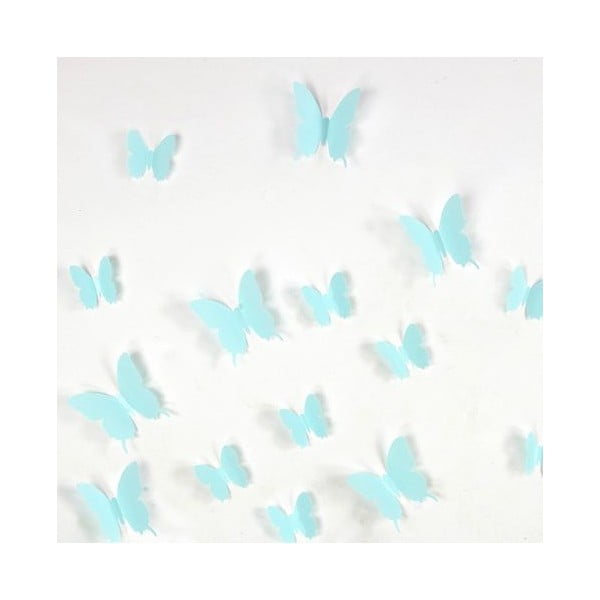 12 turkio spalvos 3D drugelių lipdukų rinkinys Ambiance Butterflies